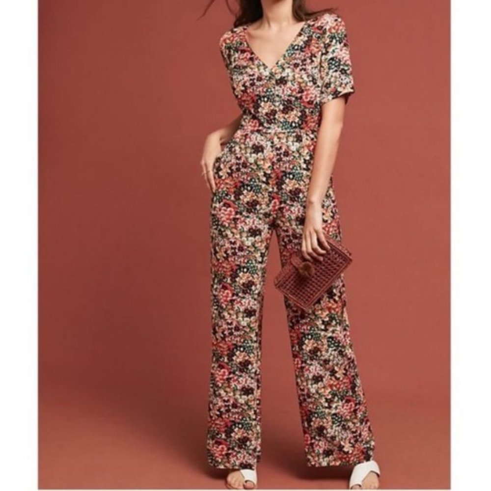 KACHEL X Anthropologie Tamra Floral Jumpsuit Sz 8